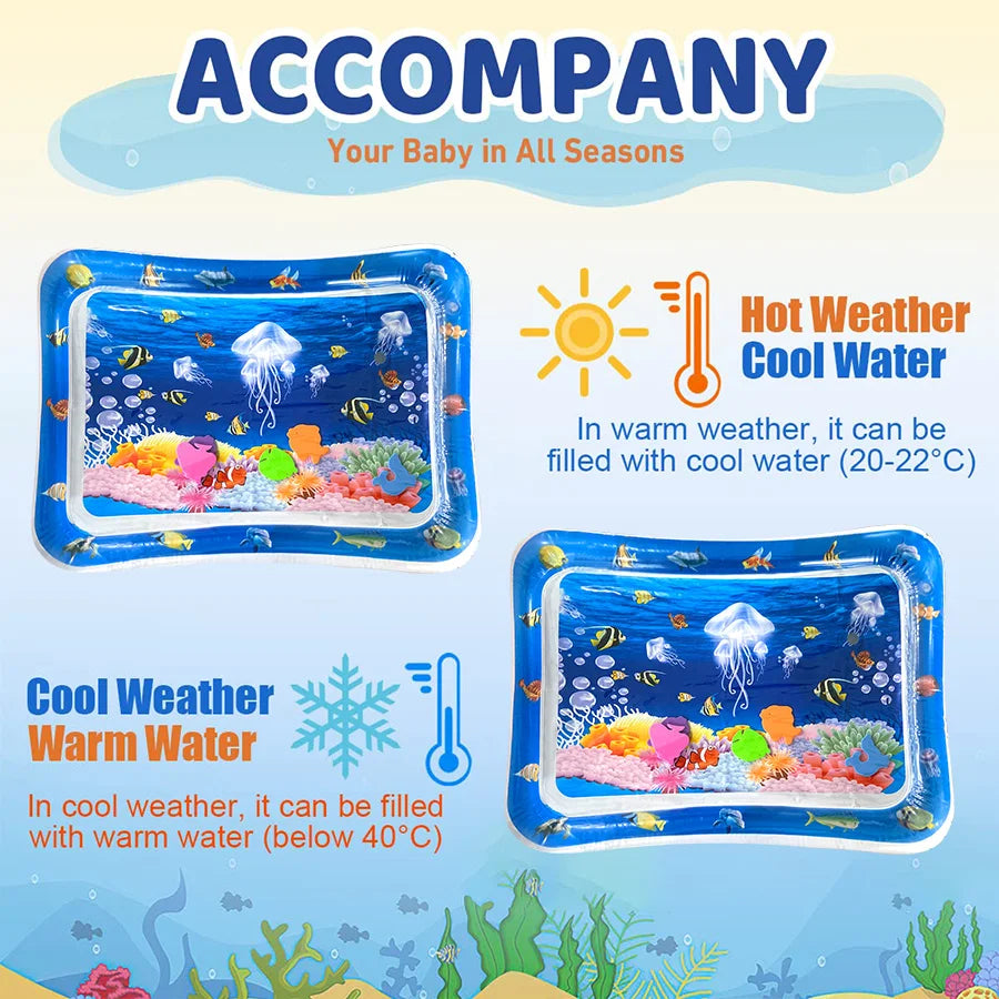 Inflatable Baby Water Sensory Play Mat | Ocean Tummy Time Activity Mat