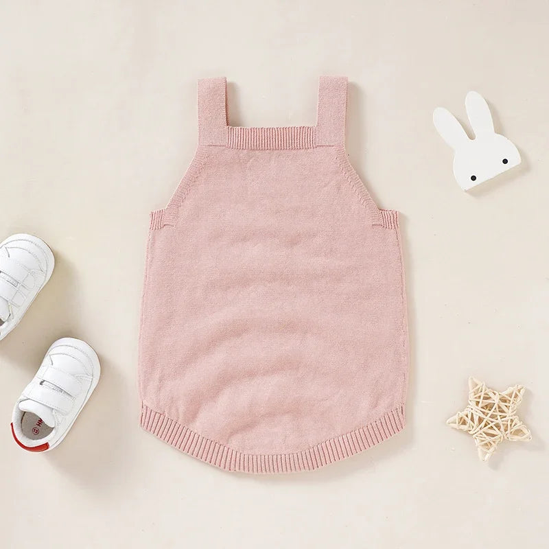 Baby Bunny Romper | Knit Newborn Outfit Bunny Overalls