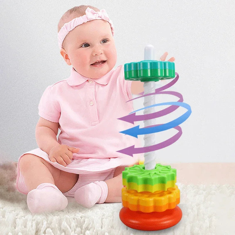 Montessori Rainbow Stacking Tower - Safe & Eco-Friendly Toy