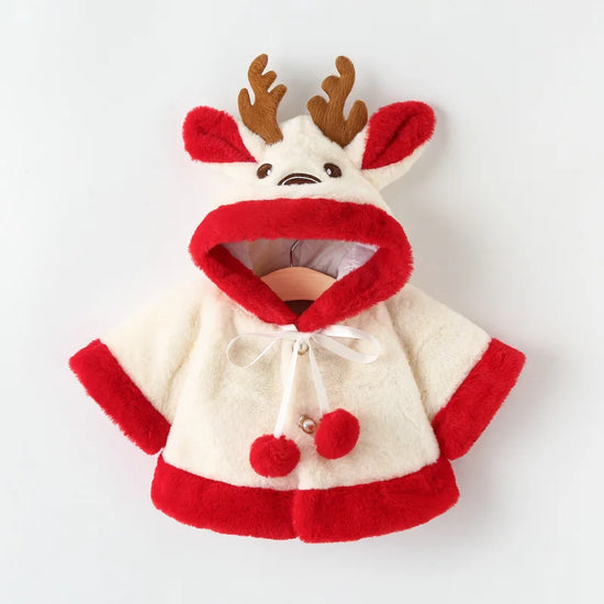 Christmas Baby Hooded Plush Coat