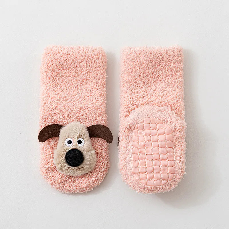 Kids’ Cozy Puppy Plush Socks