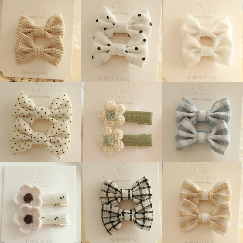 Baby Girl Hair Bows Set – Soft Fabric Clips for Newborns & Toddlers | Neutral & Floral Infant Hair Accessories (Copy)