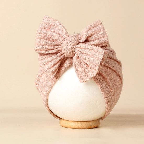 Lovely Bowknot Knitted Baby Hat Cute Solid Color Baby Girls Turban
