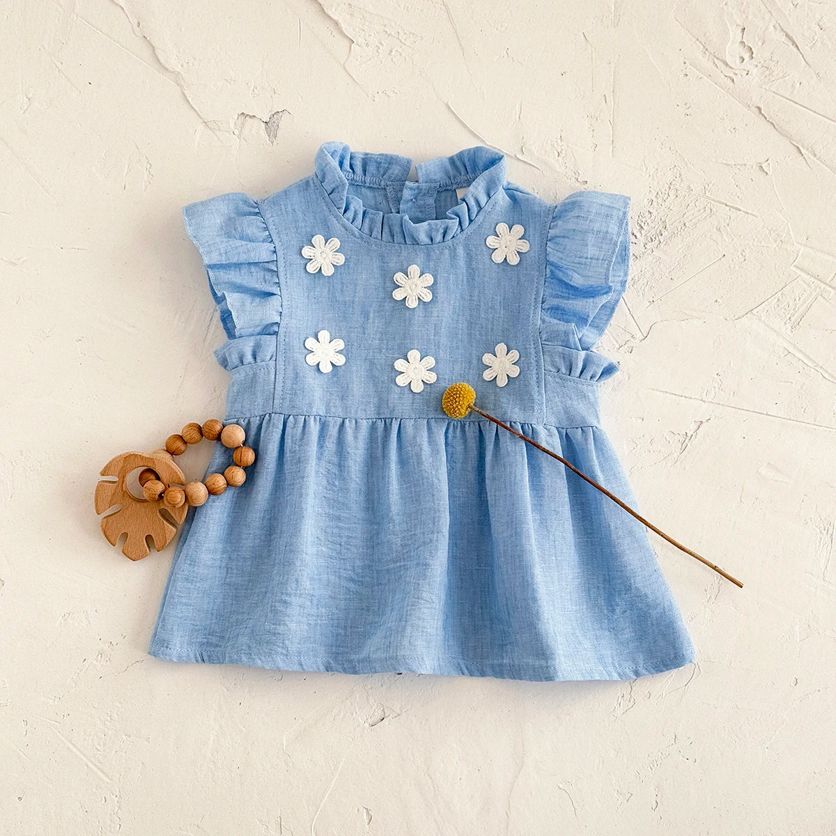 Baby Girls Clothing Infants Young Children's Summer Sweet White Floral Princess Dress Hot Selling Toddler Dress