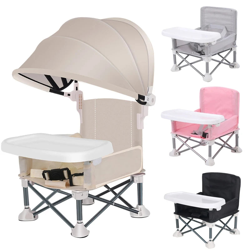 Portable Baby Beach Chair with Sun Canopy | Foldable Travel Seat