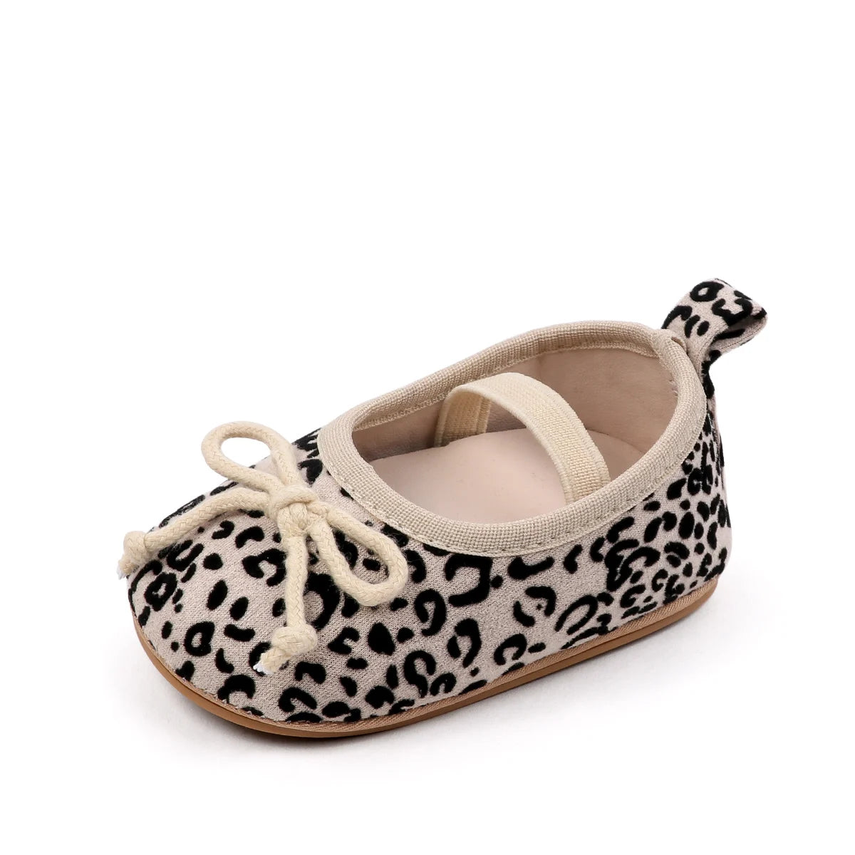 Baby Girl Leopard Print Ballet Flats – Soft Sole Bow Mary Jane Shoes