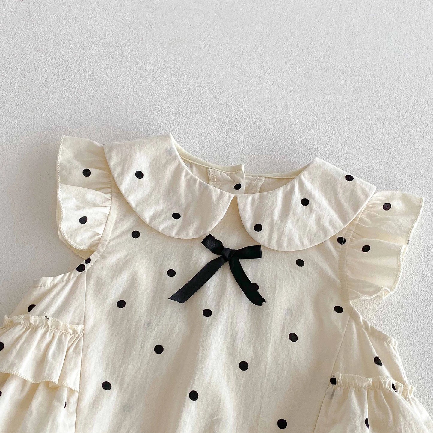 Baby Girl Polka Dot Romper | Newborn Ruffle Outfit Infant Clothes