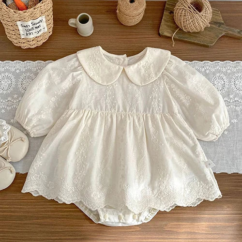 Baby Girl Lace Romper | Newborn Vintage Princess Outfit