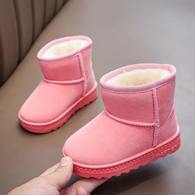 Children Snow Boots Winter Cute Warm Fashion Anti Slip Shoes Kids Boys Girls Leisure Thick Fur Platform Flat Short Boot Sneakers