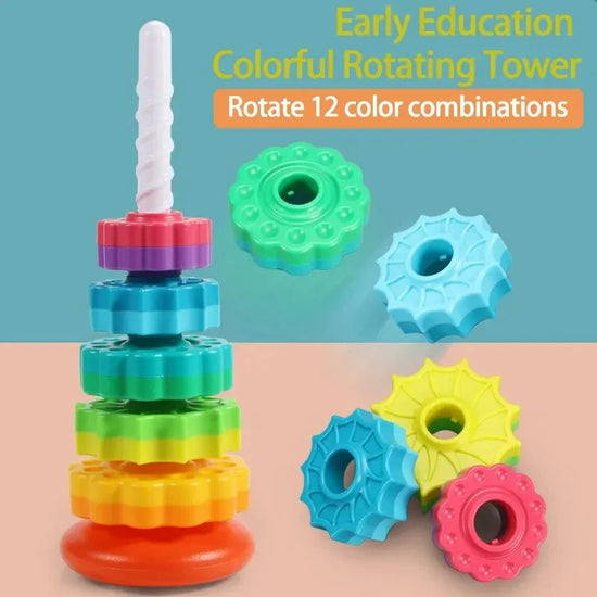 Montessori Rainbow Stacking Tower - Safe & Eco-Friendly Toy