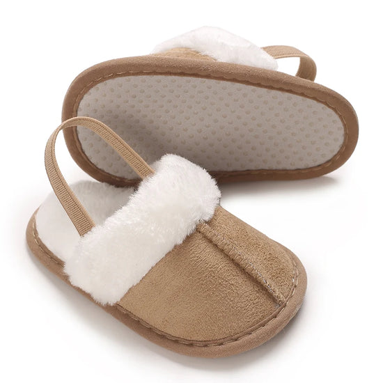 Cozy Baby Winter slippers – Soft Suede Infant Shoes with Warm Fur Lining