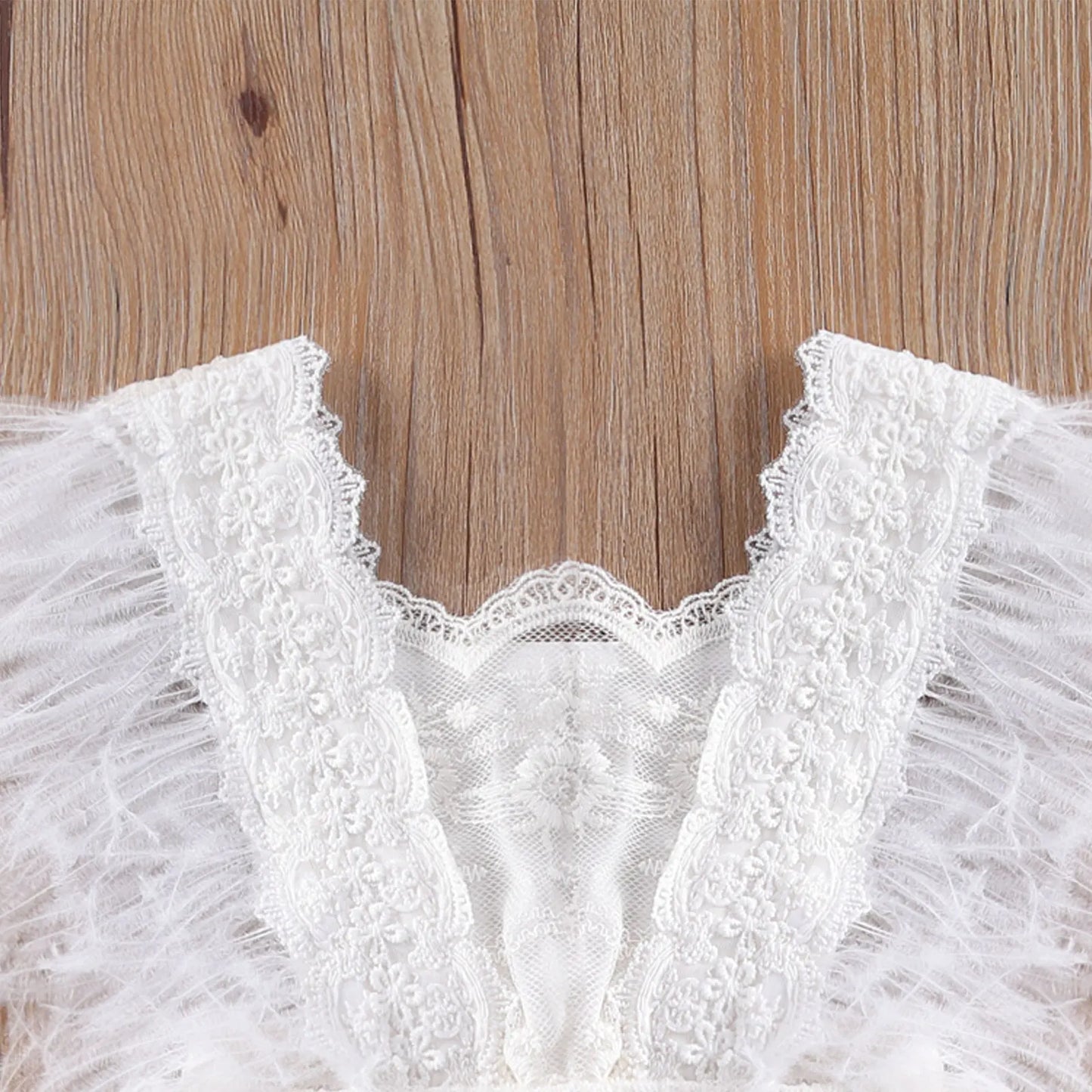 Baby Girl White Lace Tulle Dress | Elegant Birthday & Baptism Outfit