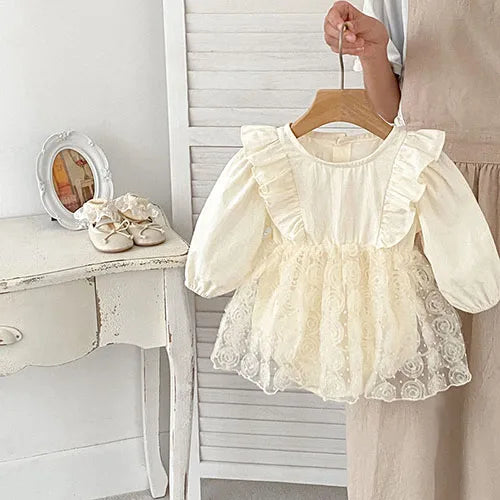 Baby Girl Lace Romper | Newborn Vintage Princess Outfit