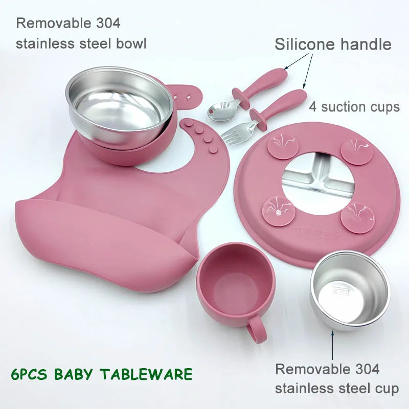 Personalized Baby Feeding Set | Custom Name Stainless Steel Mealtime Set