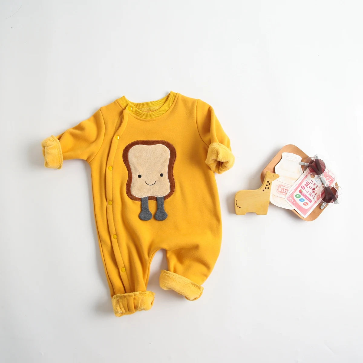 Baby Cartoon Footed Romper | Soft Warm Newborn Onesie