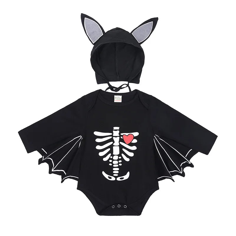 Baby Bat Halloween Costume Romper with Hat – First Halloween Outfit