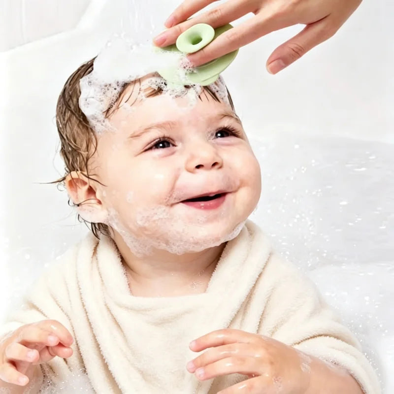 Silicone Baby Scalp Shampoo Brush – Soft Bath & Cradle Cap Massager