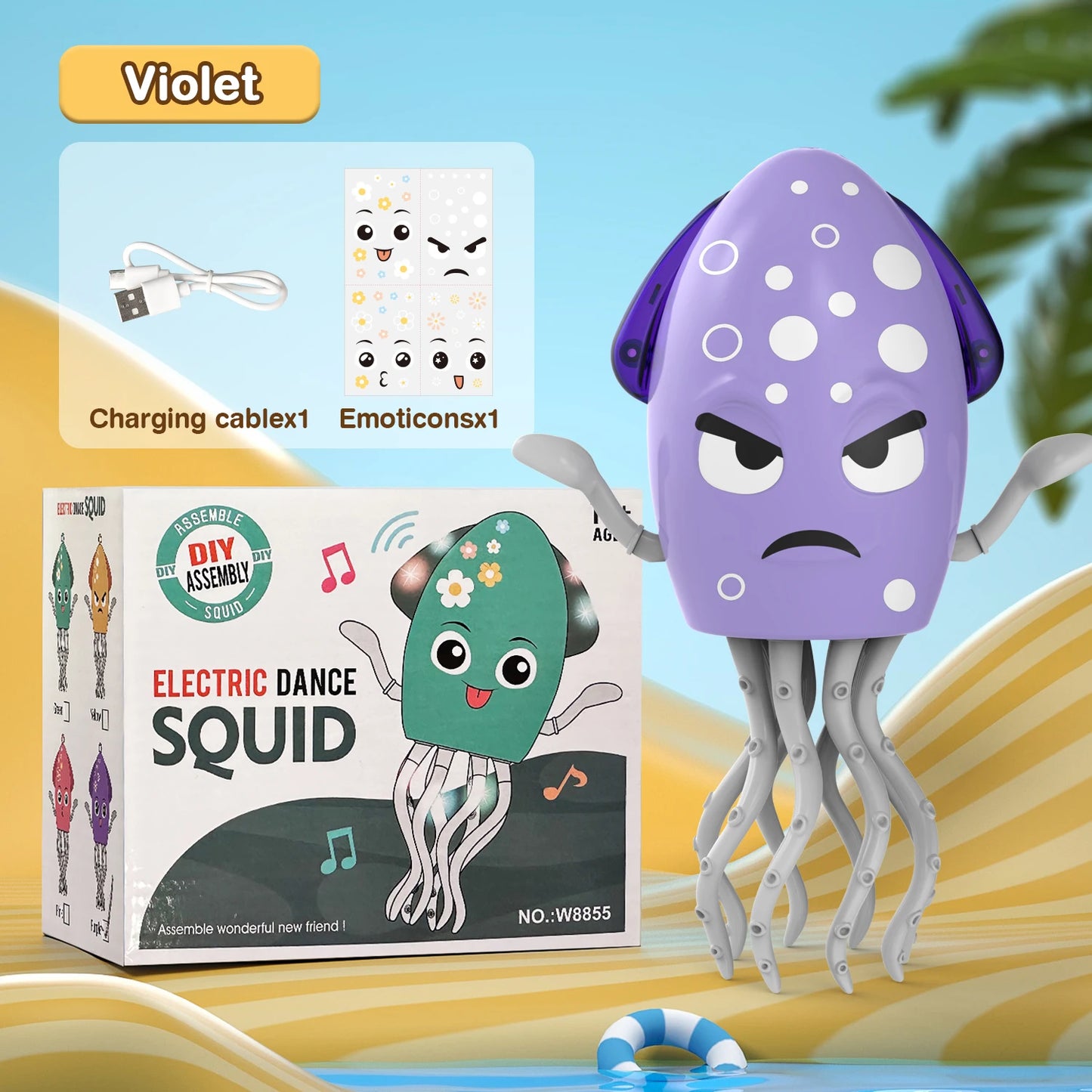 Electric Dancing squid toy – Musical Light-Up Squid for Kids, Babies & Pets