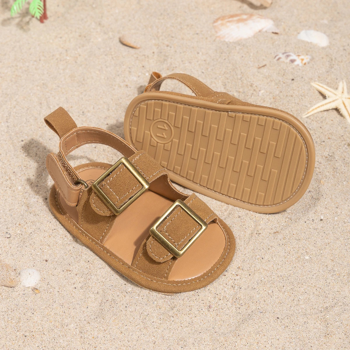 Casual Buckle Baby Sandals Soft Sole First Walker Shoes | Anti-Slip Comfortable Toddler Beach Sandals