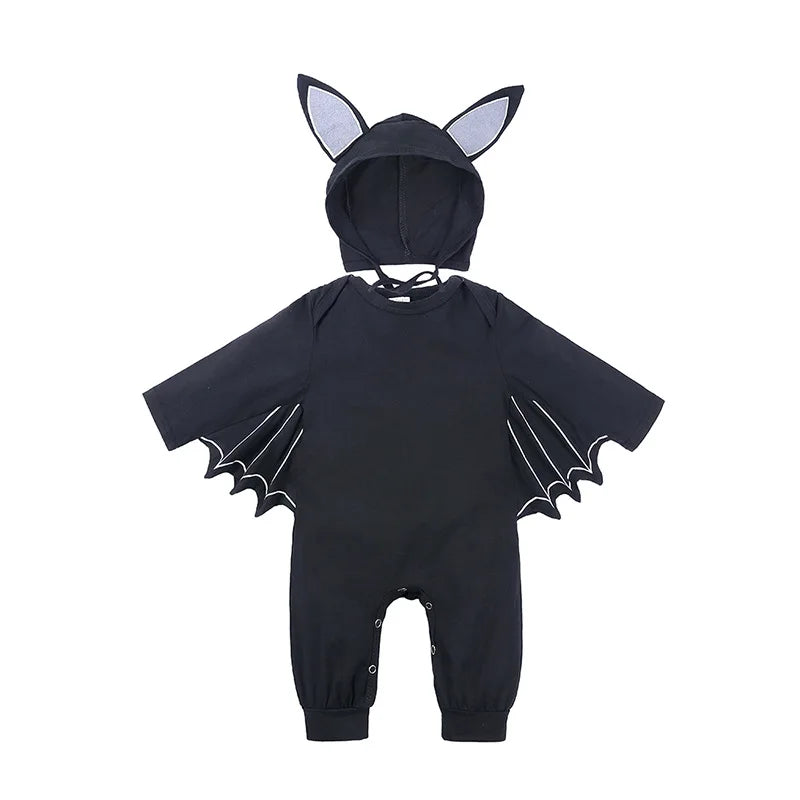 Baby Bat Halloween Costume Romper with Hat – First Halloween Outfit