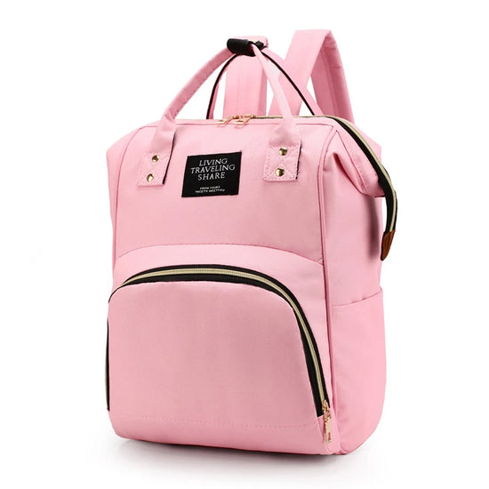 Large Capacity Canvas Mummy Bag – Baby Bottle Insulated Diaper Backpack for Travel