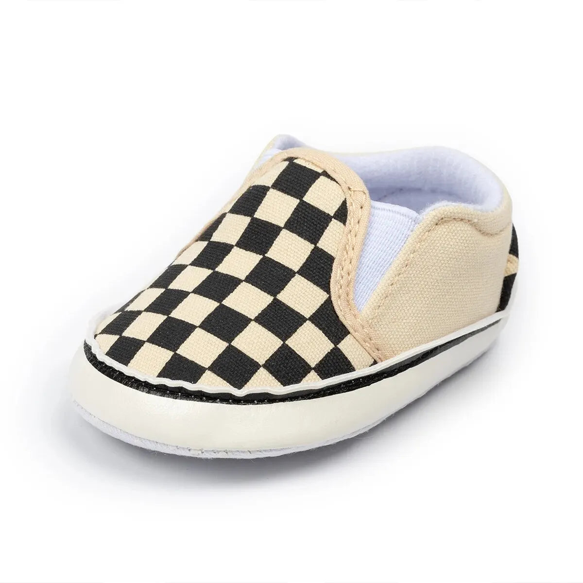 Classic Checkerboard Baby Shoes – Soft Sole Canvas Slip-On for Boys & Girls | Toddler & Newborn Casual Sneakers