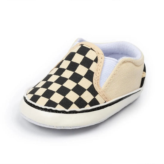 Classic Checkerboard Baby Shoes – Soft Sole Canvas Slip-On for Boys & Girls | Toddler & Newborn Casual Sneakers