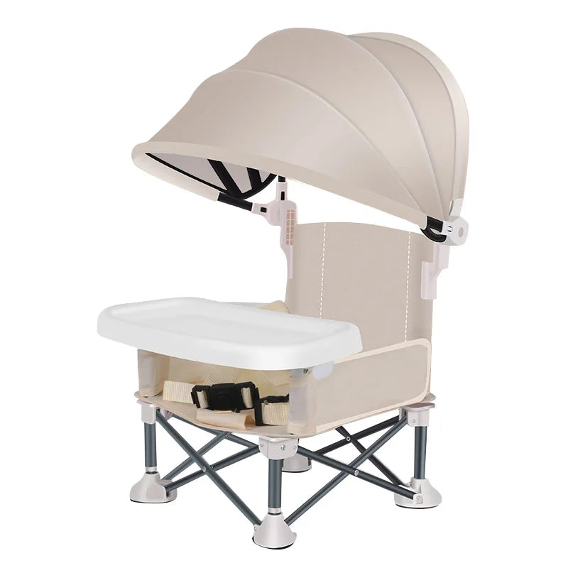 Portable Baby Beach Chair with Sun Canopy | Foldable Travel Seat
