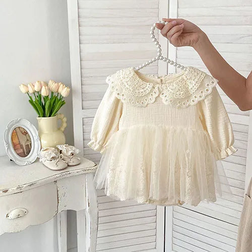 Baby Girl Lace Romper | Newborn Vintage Princess Outfit