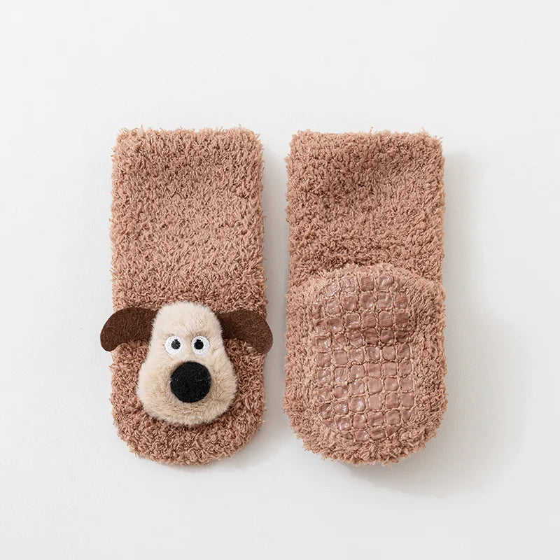 Kids’ Cozy Puppy Plush Socks