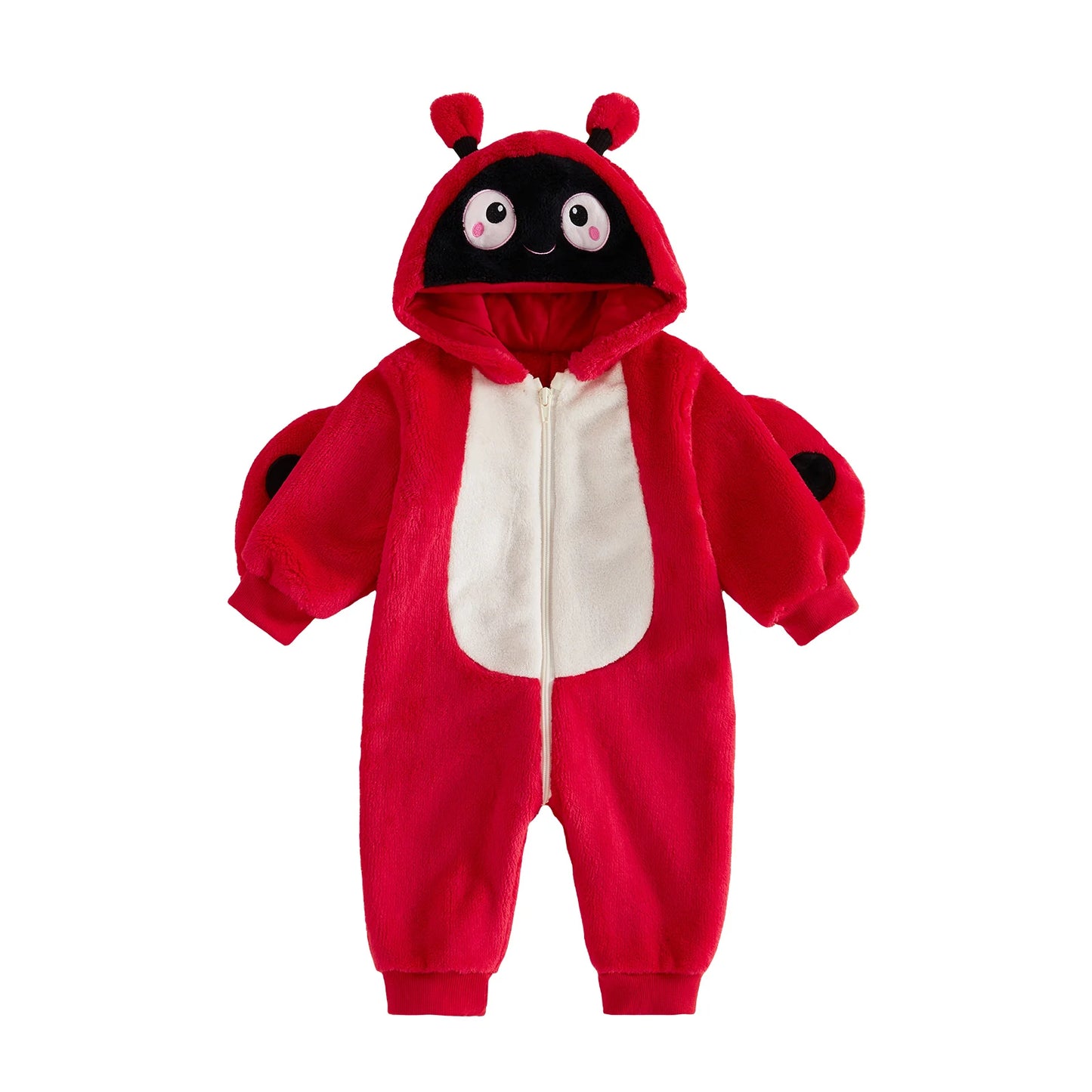 Baby Dinosaurs/Ladybugs Costumes Romper Adorable Halloween Animal Long Sleeve Hooded Zipper Jumpsuit for Party Wear