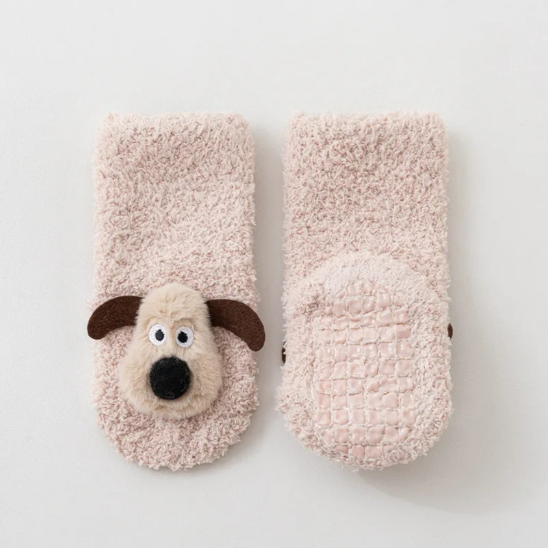 Kids’ Cozy Puppy Plush Socks