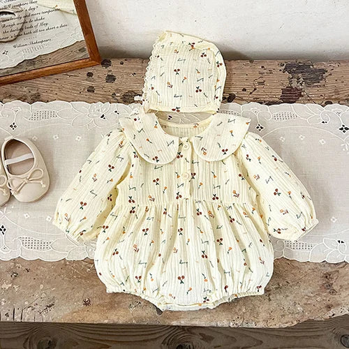 Baby Girl Lace Romper | Newborn Vintage Design Outfit