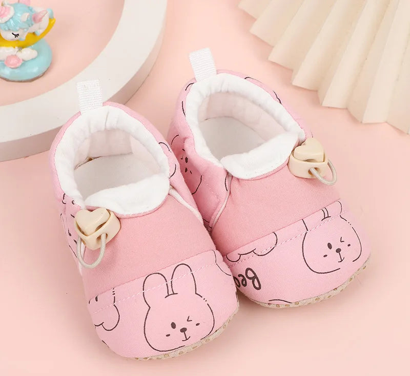 Soft Sole, Non-Slip, Cute animal Print with Drawstring