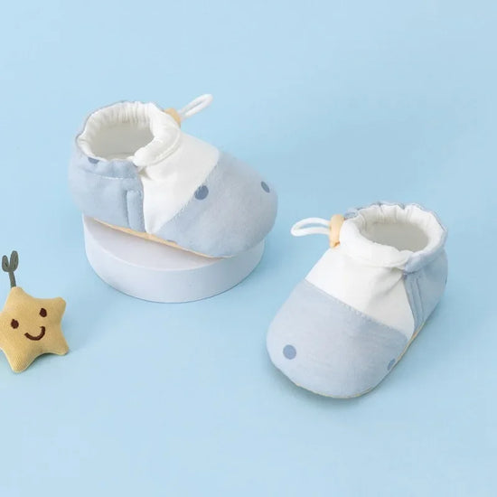Infant Cotton Booties – Animal Print & Pattern Drawstring Baby Shoes - non slip