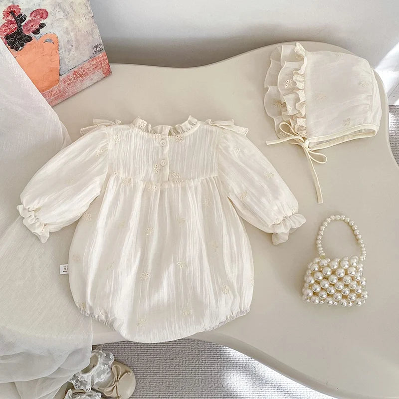 Baby Girl Lace Romper | Newborn Vintage Princess Outfit
