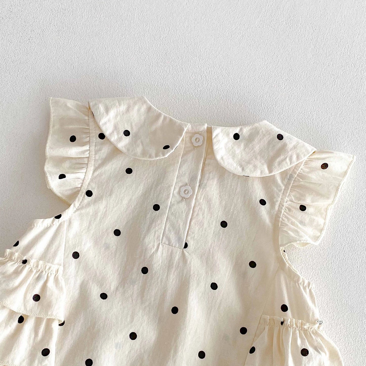 Baby Girl Polka Dot Romper | Newborn Ruffle Outfit Infant Clothes