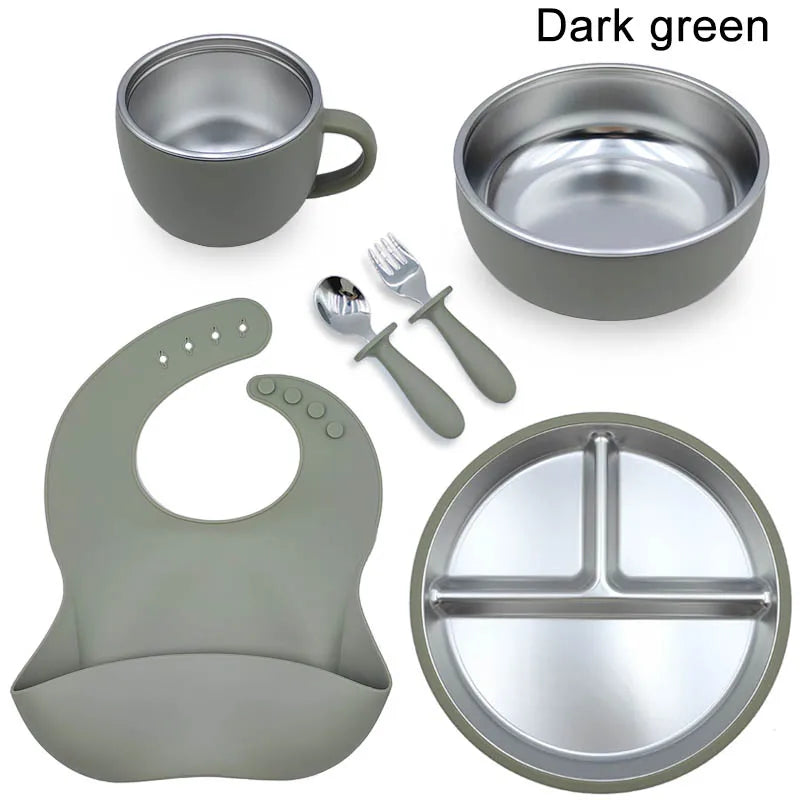 Personalized Baby Feeding Set | Custom Name Stainless Steel Mealtime Set