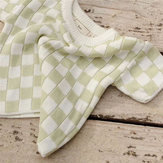 Kids Summer checked Knit Set – Checked T-Shirt & Shorts Outfit for Boys and Girls