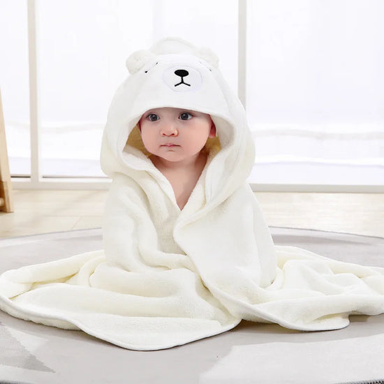 Soft Hooded Baby Bath Towel & Blanket - Cartoon Animal Design