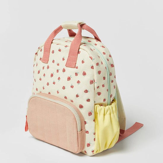 Name Embroidered Strawberry Backpack