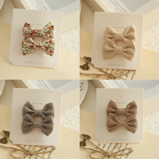 Baby Girl Hair Bows Set – Soft Fabric Clips for Newborns & Toddlers | Neutral & Floral Infant Hair Accessories (Copy)
