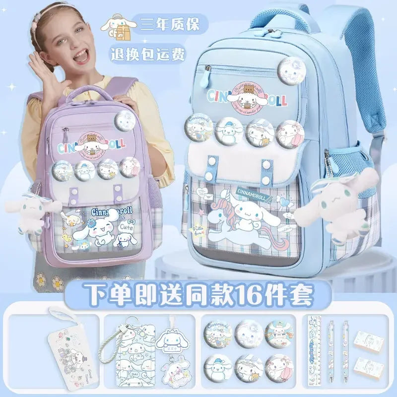 Kids Anime Backpacks for Children Kawaii Toys Large Capacity Girls Cute Lightweight Spine-Protective Backpack