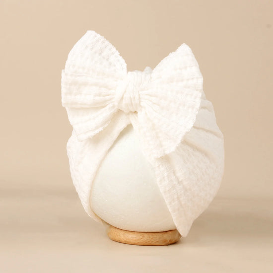 Lovely Bowknot Knitted Baby Hat Cute Solid Color Baby Girls Turban