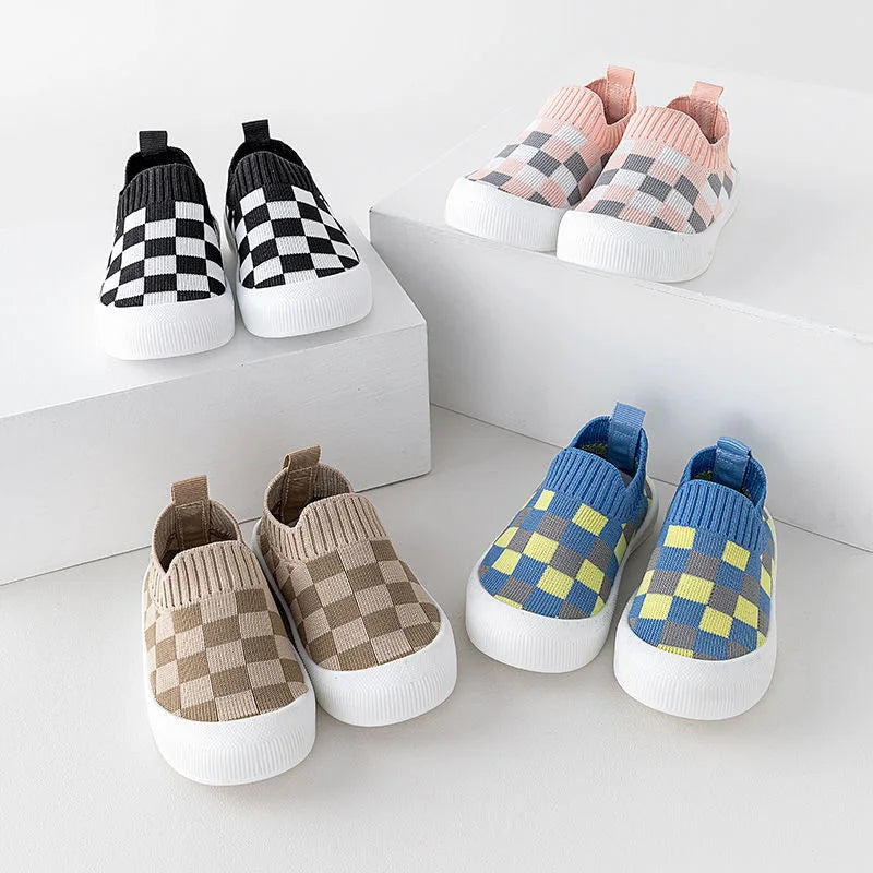 Checkered Slip-On Trendy Shoes for Kids – Comfortable