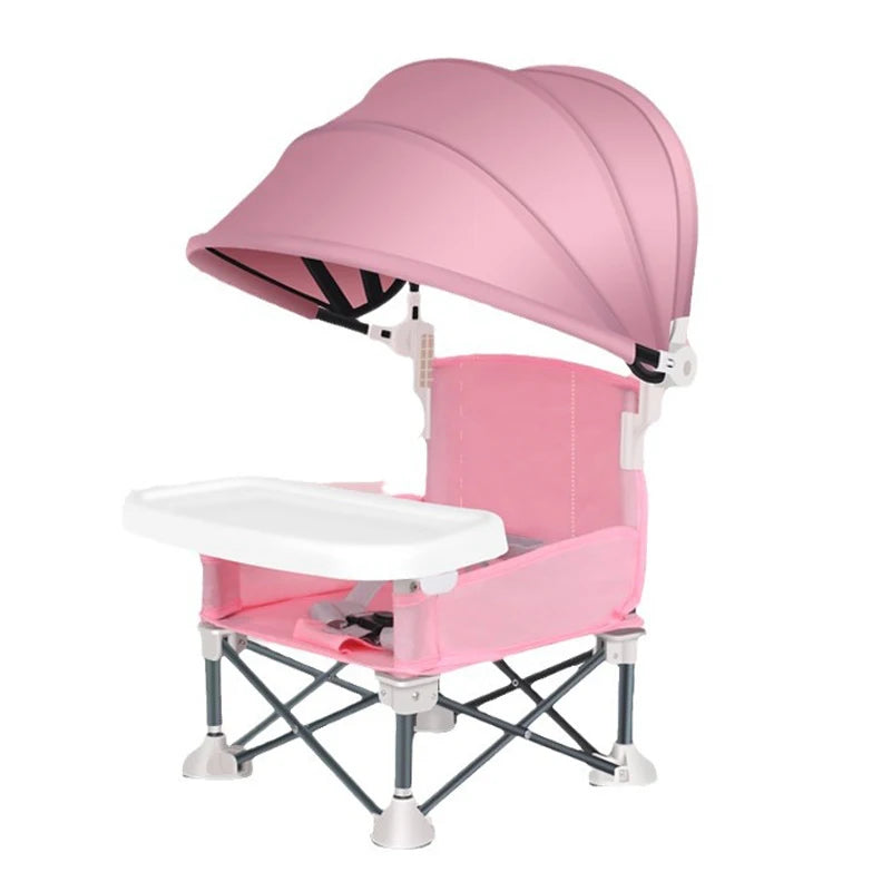 Portable Baby Beach Chair with Sun Canopy | Foldable Travel Seat