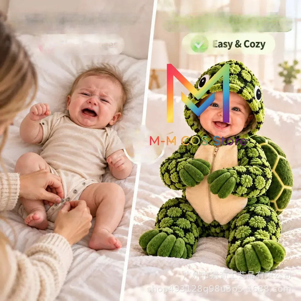 Little Turtle Plush Shell Baby Onesie，Role Playing Costumes, Plush Turtle Shell Shaped Costumes