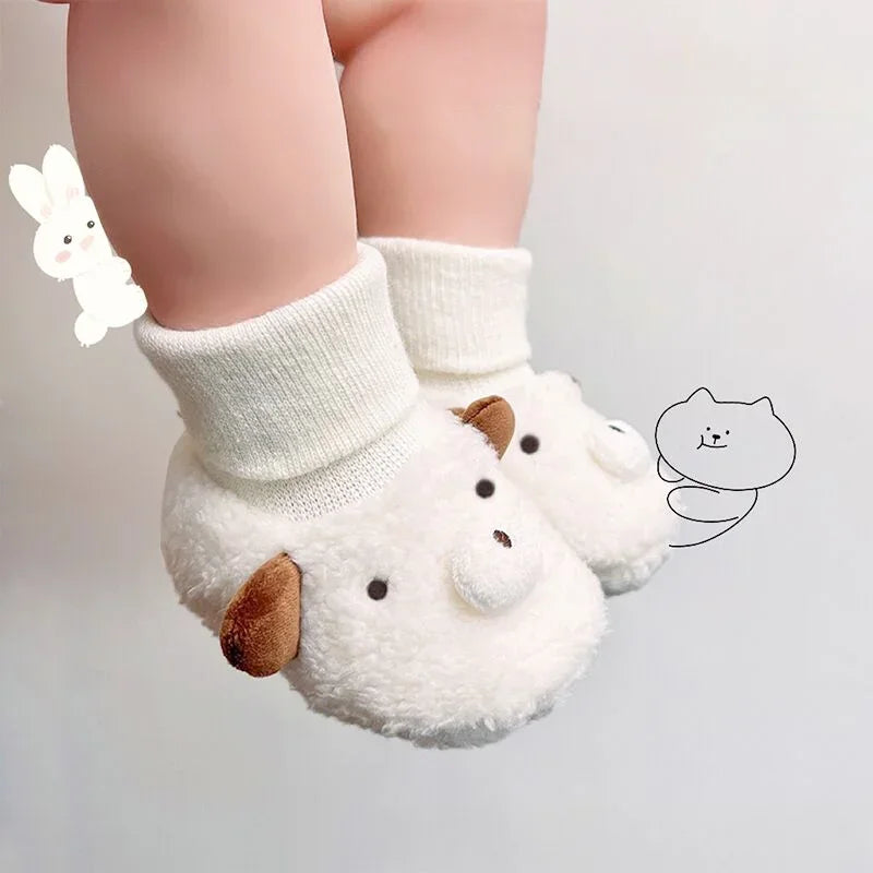 Adorable Baby Booties - Soft Plush Animal Design for Newborns & Infants