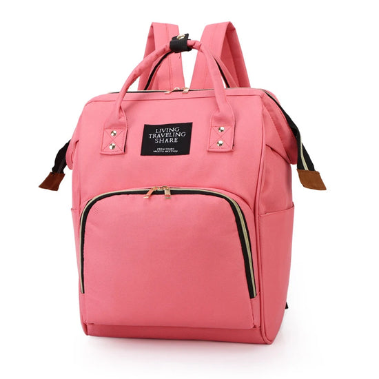 Large Capacity Canvas Mummy Bag – Baby Bottle Insulated Diaper Backpack for Travel