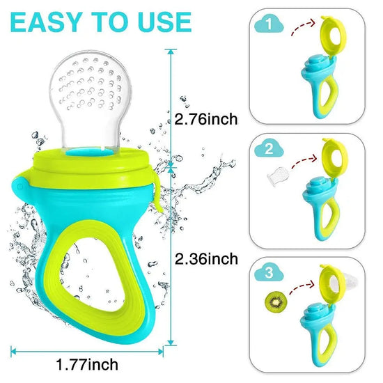 Squeezing Silicone Baby Feeder & Pacifier Spoon – Infant Food Feeder | 3 Colors